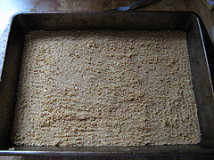 No-bake lemon cheesecake in process