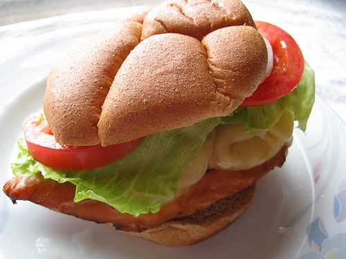 Prepared teriyaki chicken sandwich