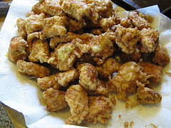 Fried chicken pieces for Chinese lemon chicken