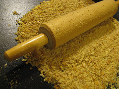 crushed nuts for blueberry-topped cheesecake crust