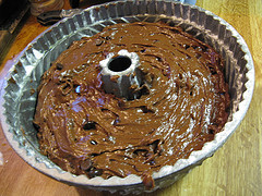 Chocolate Bundt cake batter