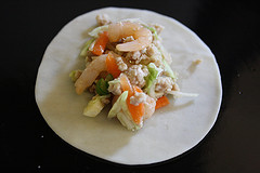 Pot sticker filled with cabbage and vegetable mix