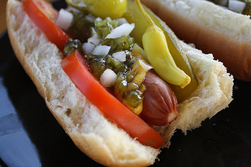 chicago style hot dog