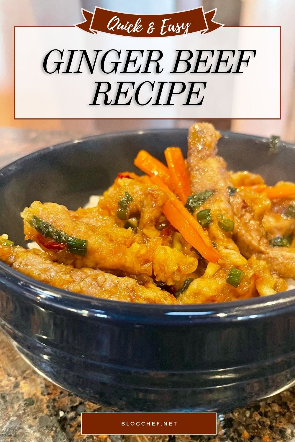 Prepared ginger beef recipe.