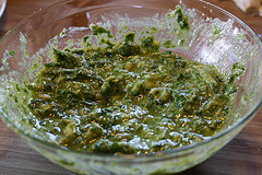 Pesto sauce in a bowl