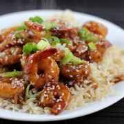Sesame shrimp prepared