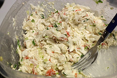 Cream cheese wontons with crab filling shown in step by step preparation
