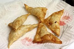 Cream cheese wontons with crab filling