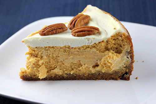 slice of pumpkin cheesecake