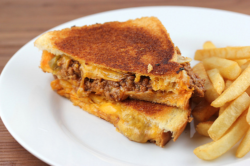 Sloppy Joe Grilled Cheese Recipe | BlogChef.net