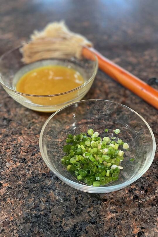 Ingredients for honey mustard glaze for chicken wings.