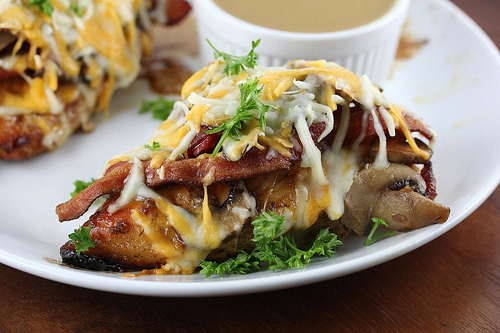 Alice Springs chicken served with honey mustard dipping sauce