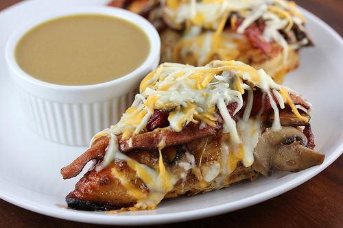 Alice Springs chicken served with honey mustard dipping sauce