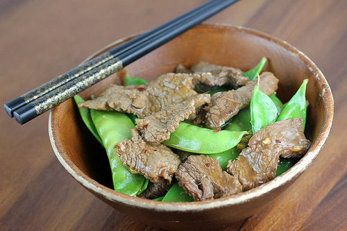 Beef with snow peas