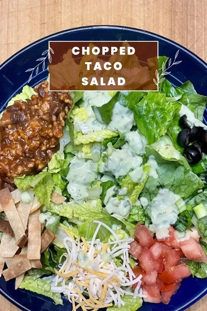 Overhead view of chopped taco salad.