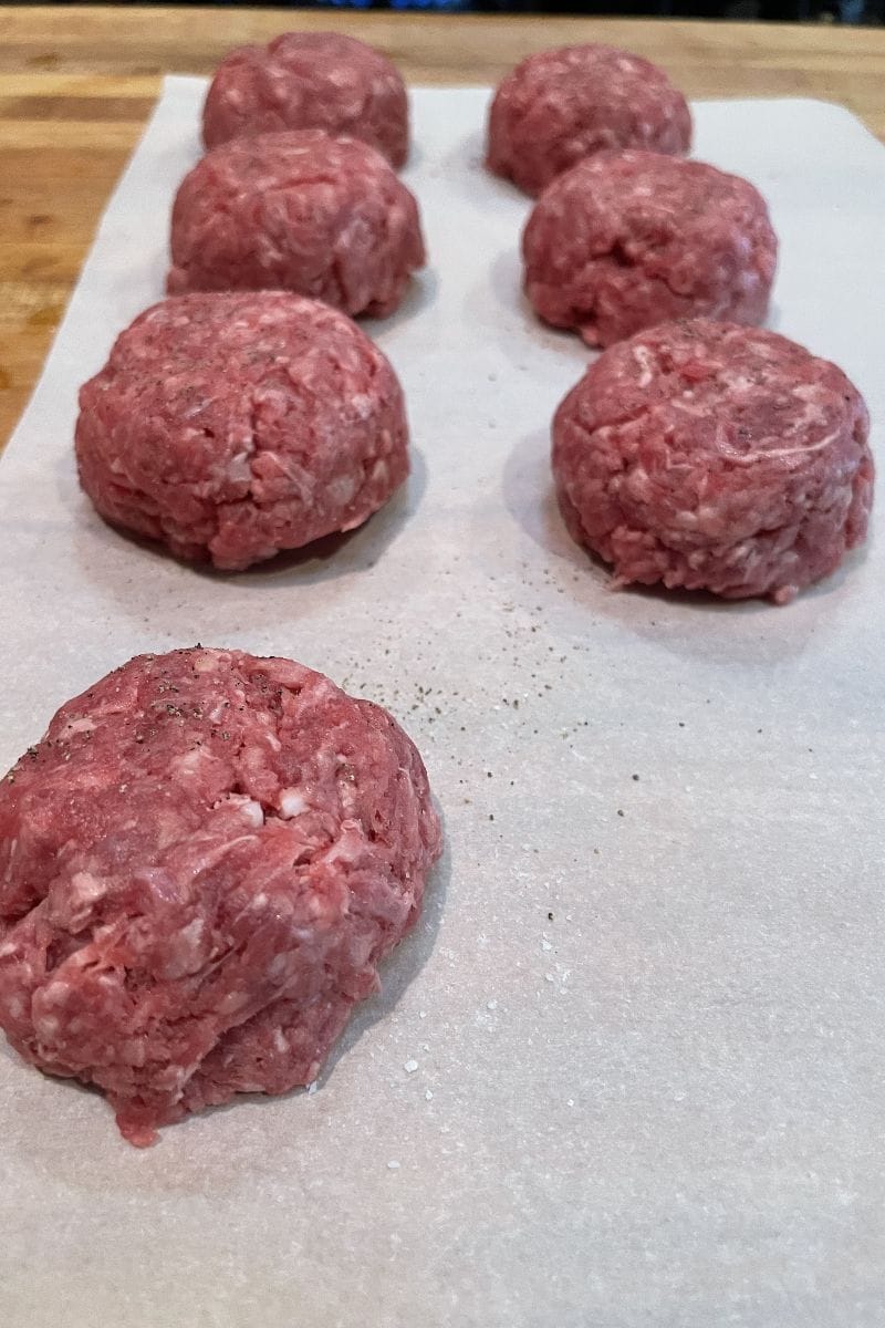 Ground beef patties for Chili's Big Mouth Sliders.
