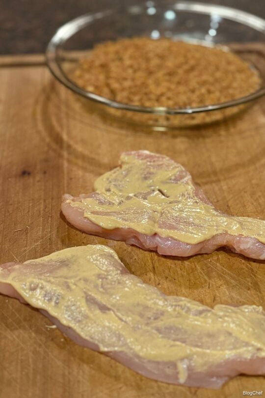 Crispy onion chicken being prepared 