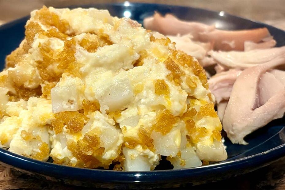 plated crunchy potato salad