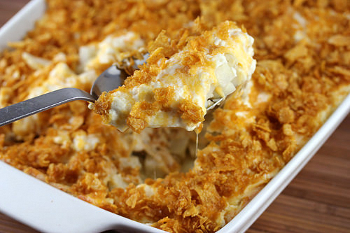 Crunchy potato casserole. 