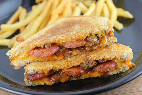 Chili Cheese Dog Grilled Cheese