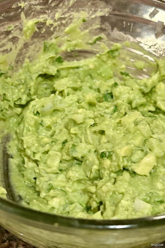 Close up of guacamole