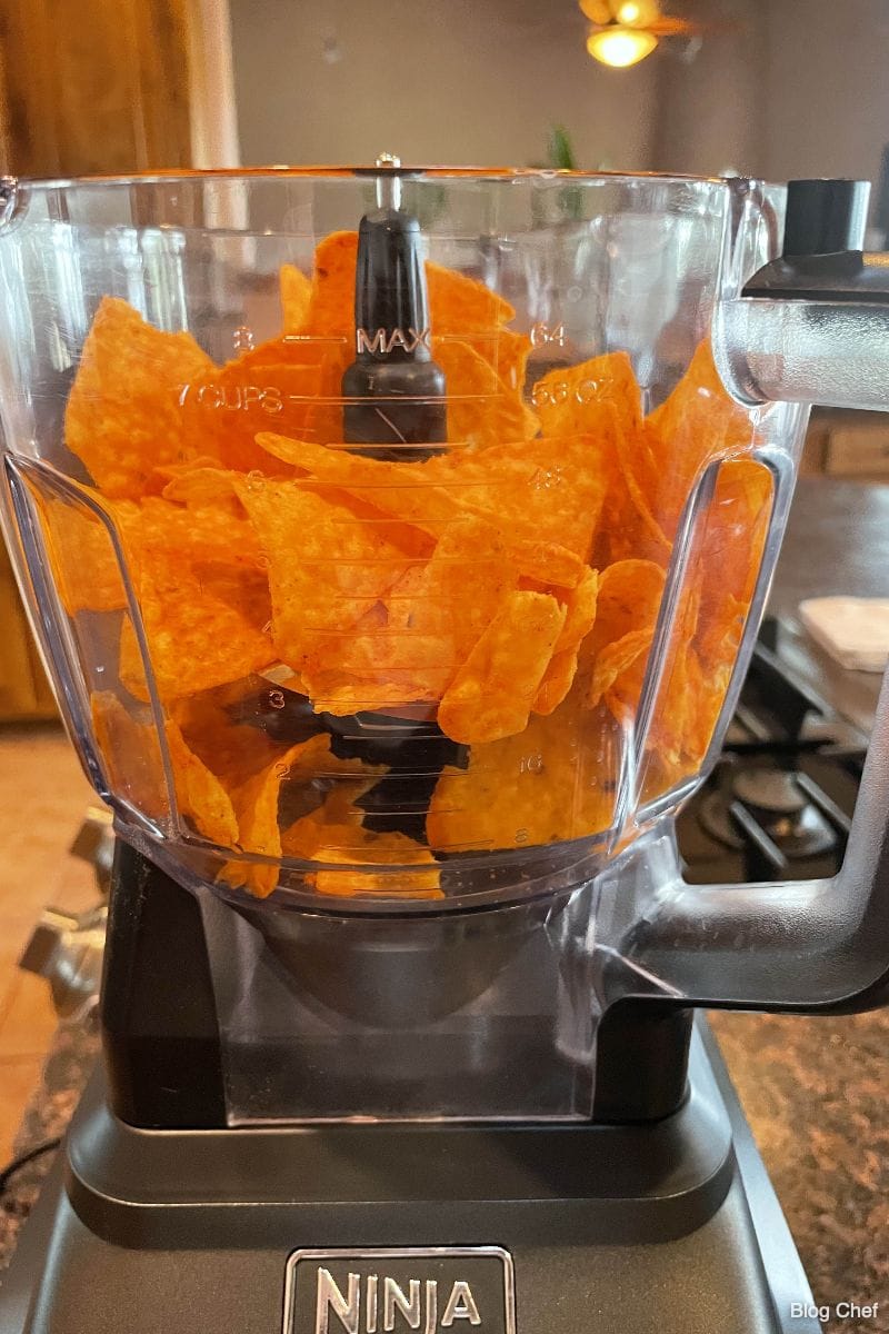 Doritos in a food processor.