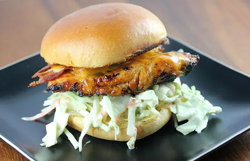 Grilled Chicken and Coleslaw Sandwich