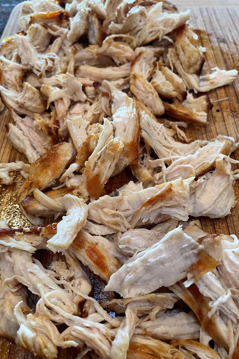 Shredded chicken for Doritos chicken nachos.