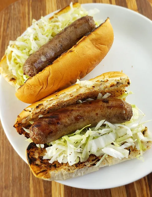 Beer Brats with Slaw