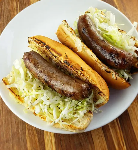Beer Brats with Slaw