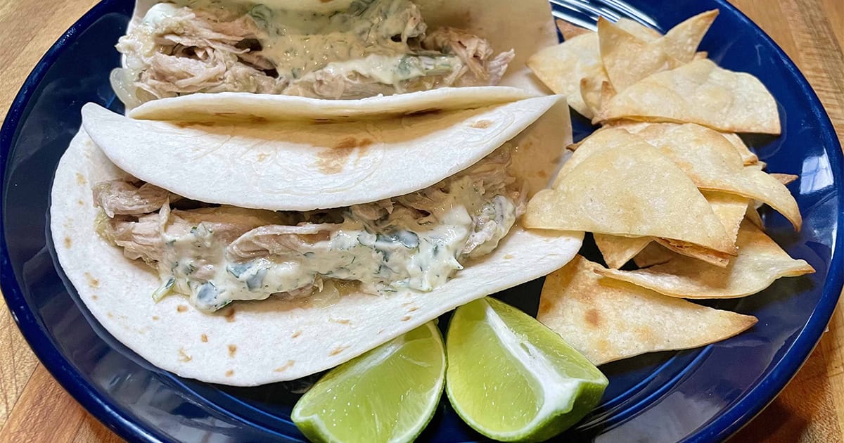 Easy pork verde tacos by BlogChef.