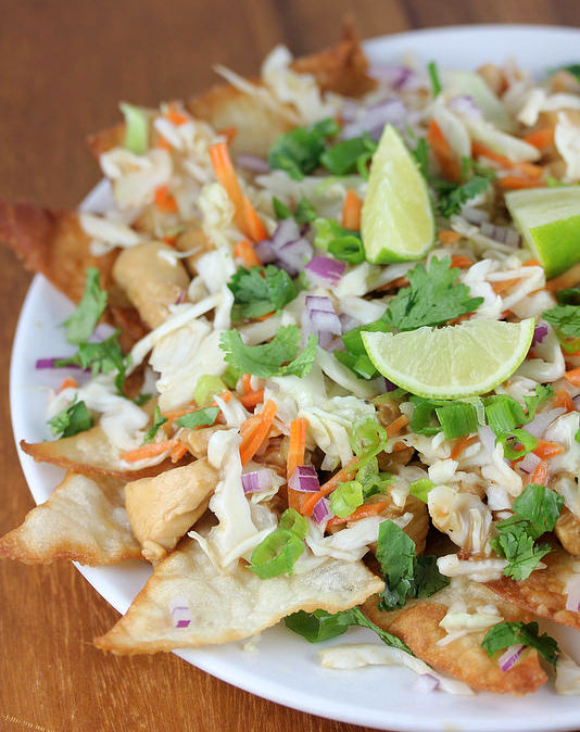 Wonton Chicken Nachos Recipe - BlogChef