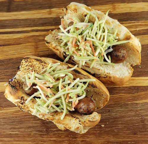 Brats with Broccoli Slaw Recipe