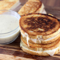 Turkey Grilled Cheese with Gravy