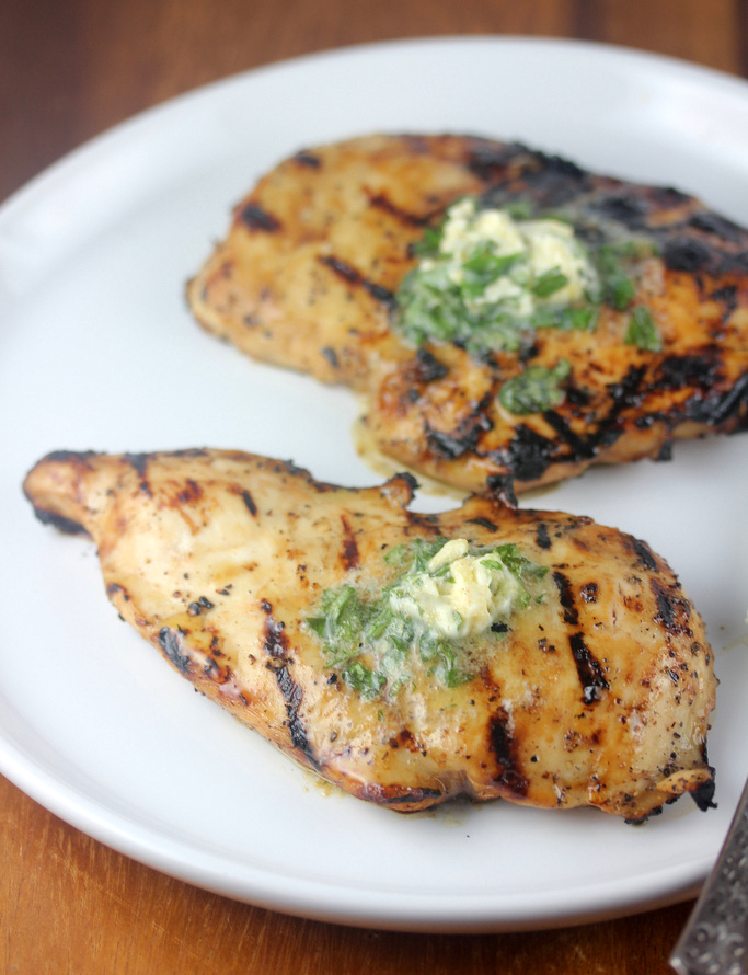 Grilled Chicken with Basil Butter