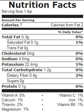 Ground clove nutrition facts