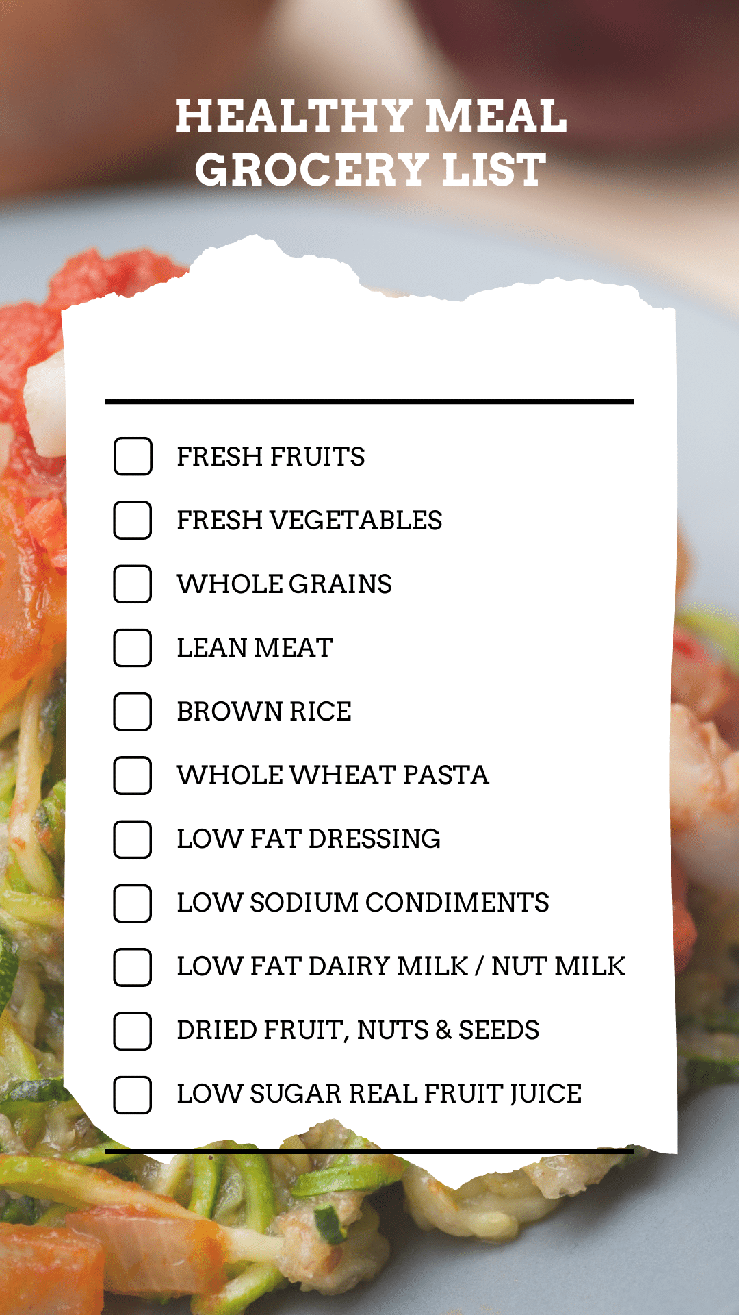 Prepare a Checklist of Groceries