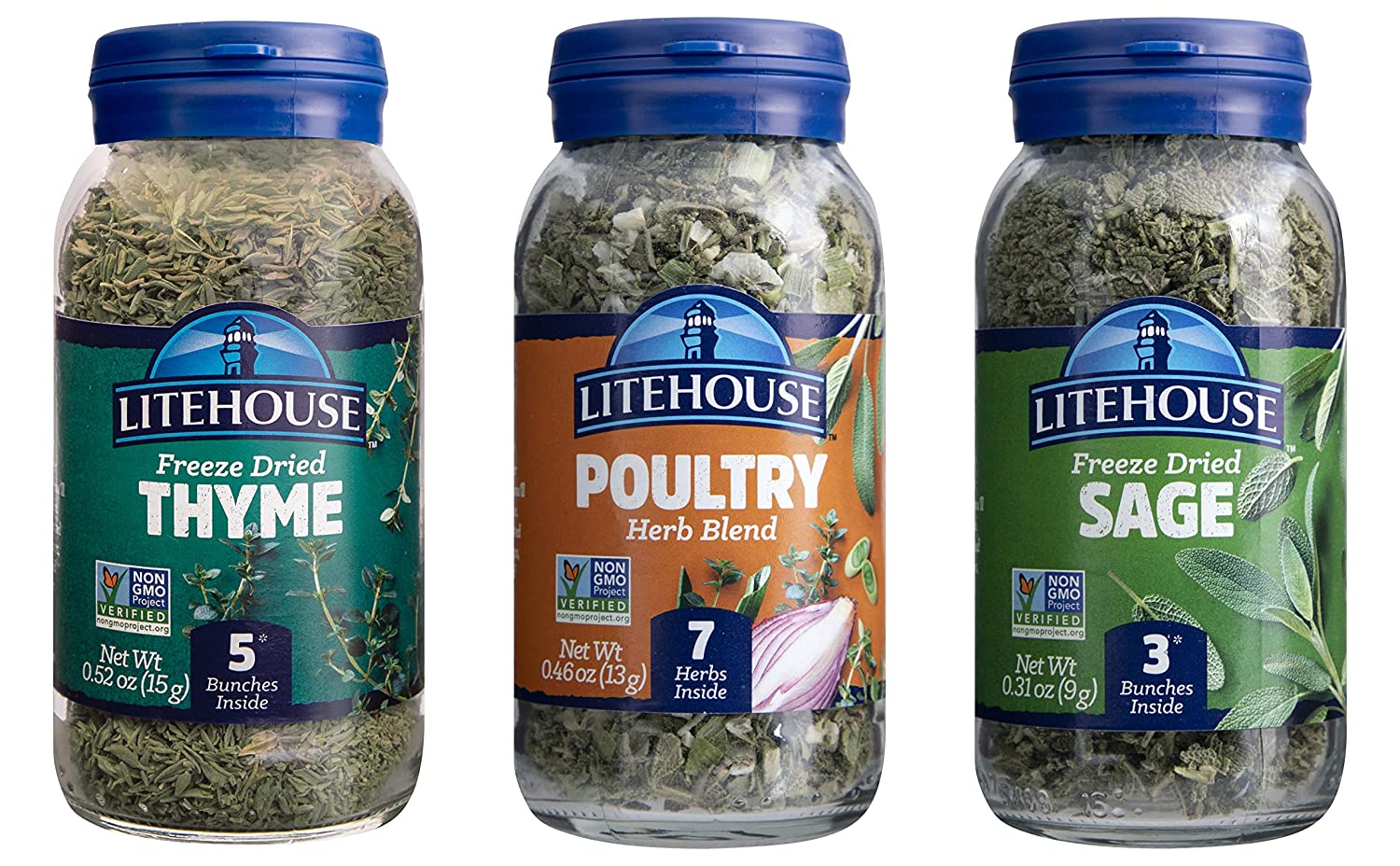 Litehouse Freeze-Dried Herbs Holiday Trio Thyme, Sage, Poultry