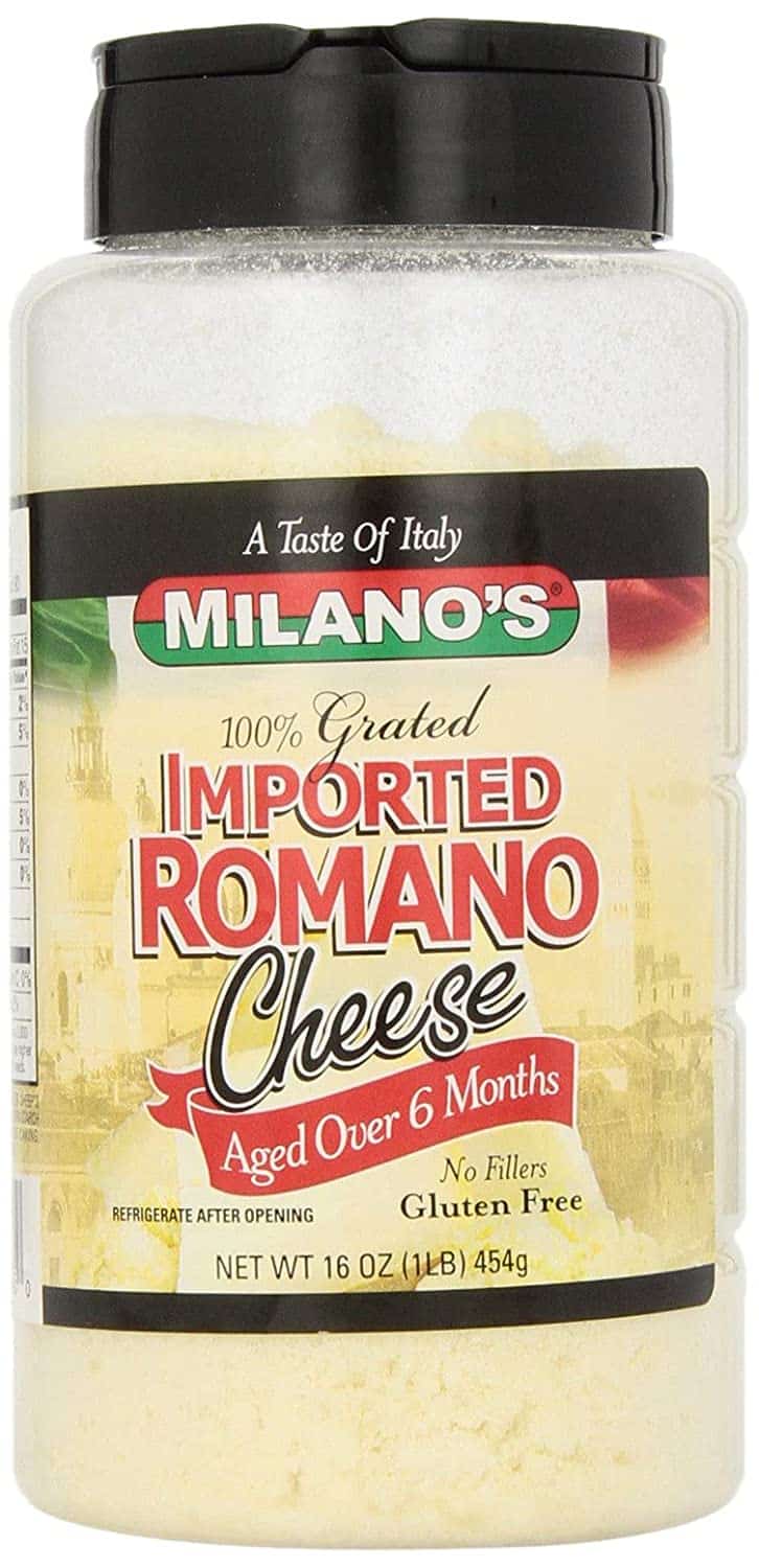 Milano's 100% Imported Romano Cheese Jar