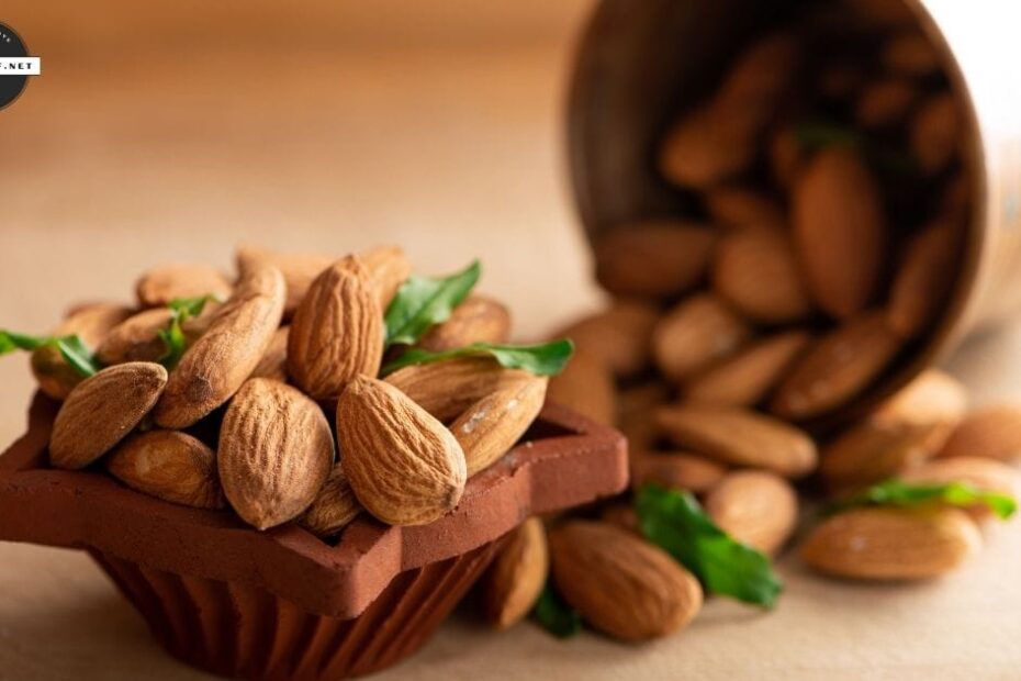Almonds on table to represent healthy snacks