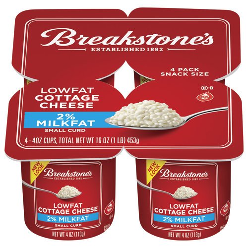 BREAKSTONE COTTAGE CHEESE 2% SMALL CURD 4 CT SNACK SIZE PACK OF 3