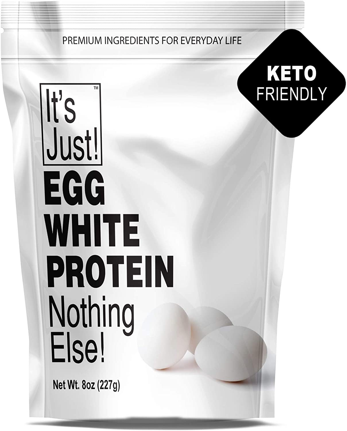 It's Just - Egg White Protein Powder, Dried Egg Whites Protein, Meringue Ingredient, Non-GMO, USA Farms, Unflavored (8oz)