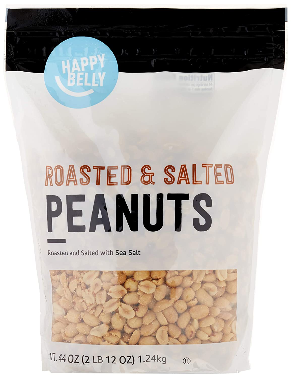 Amazon Brand - Happy Belly Roasted and Salted Peanuts, 44 Ounce