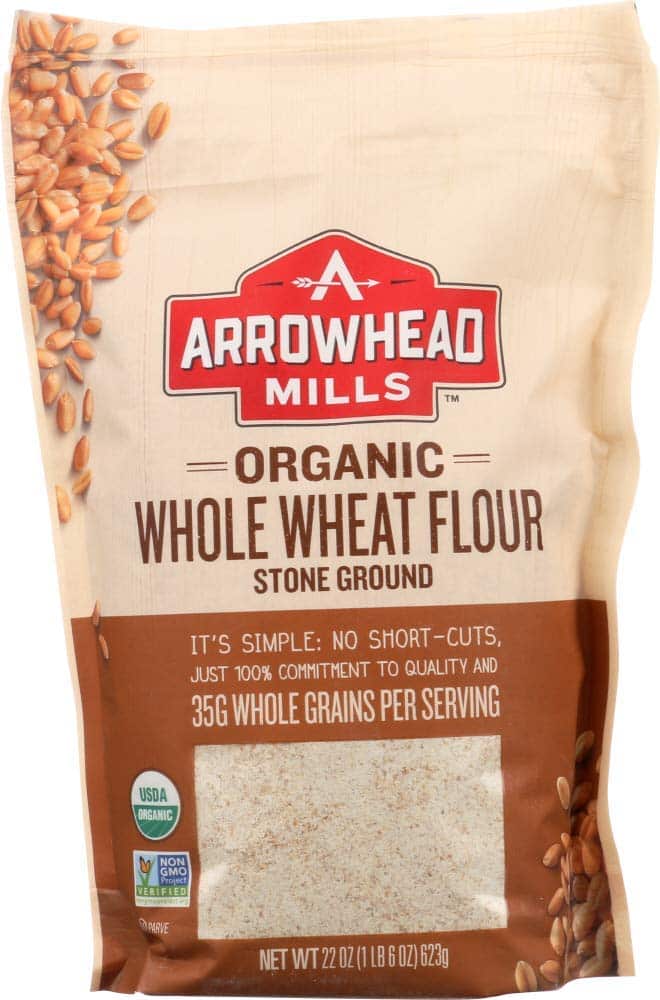 Arrowhead Mills Flour Stone Ground Wheat Organic, 22 oz