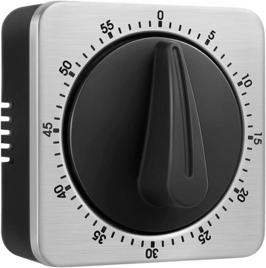 KeeQii Stainless Steel Face Mechanical Kitchen Timer