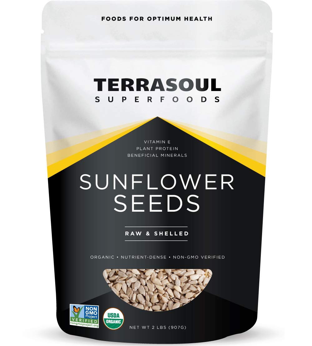 Terrasoul Superfoods Organic Hulled Sunflower Seeds, 2 Pounds