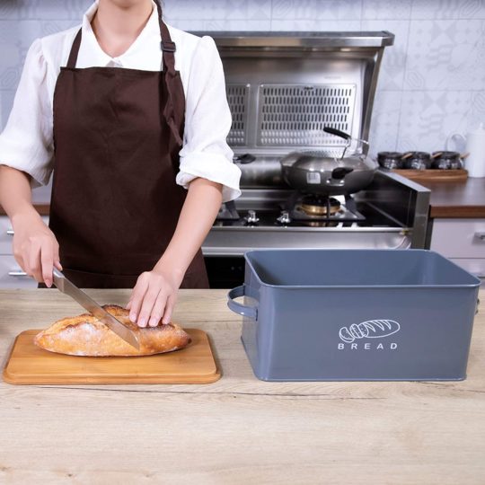 Bread Box for Kitchen, GA Homefavor Bread Bin, Bread Holder with Bamboo Lid,