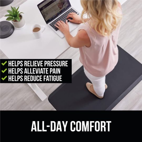 Gorilla Grip Anti Fatigue Cushioned Comfort Mat, Ergonomically Durable, Supportive, Padded, Thick and Washable, Stain-Resistant, Kitchen, Garage, Office Standing Desk Mats