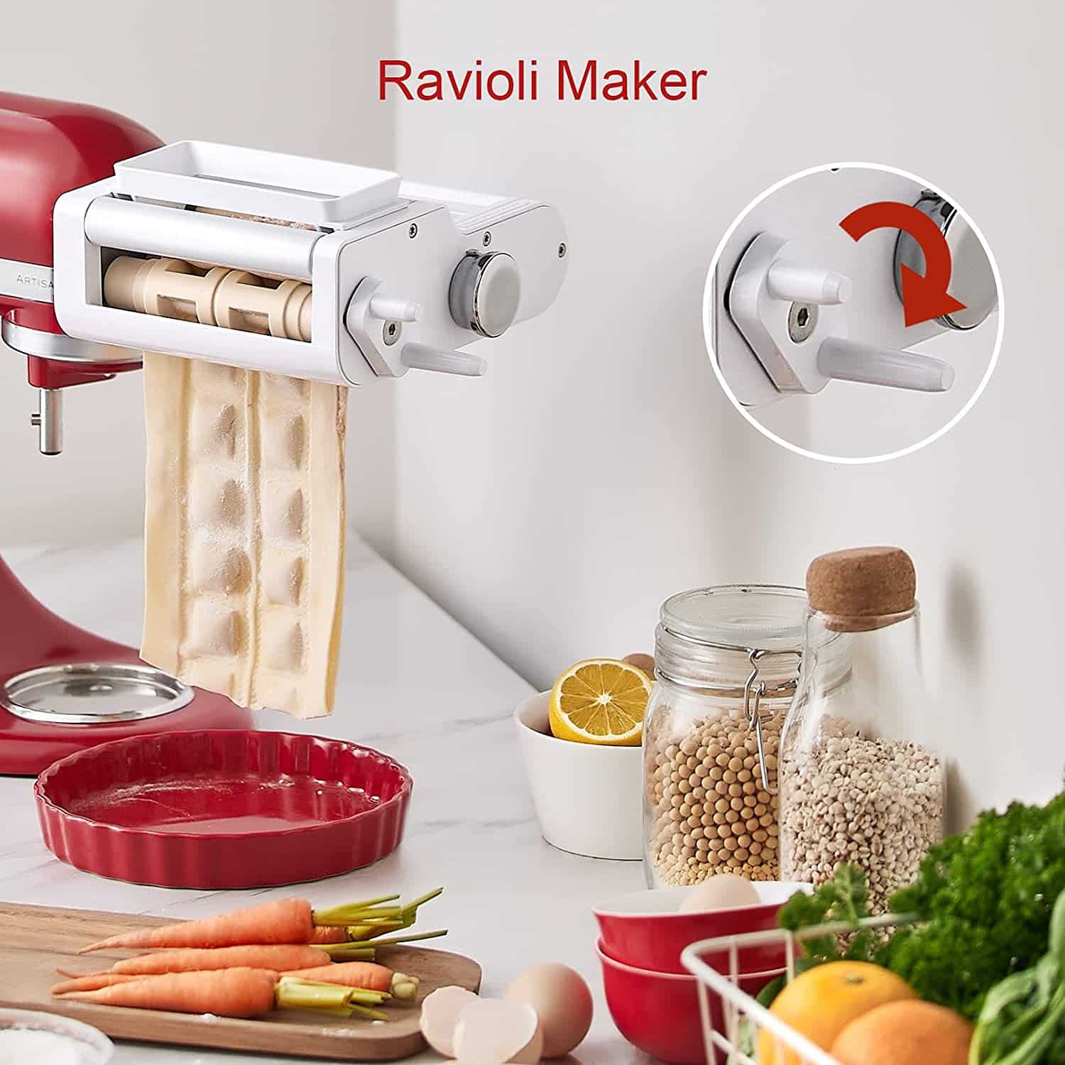 Aintree 3 in 1 Ravioli and Pasta Maker Attachment for Kitchen and Mixers