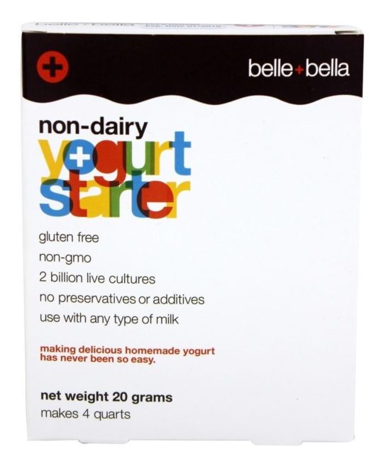 Vegan with Live and Active Probiotics Makes 4 Quarts, Non-Dairy, Non-GMO, Gluten Free Yogurt Starter by Belle + Bella